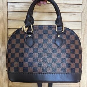 Checkered Brown Handbag